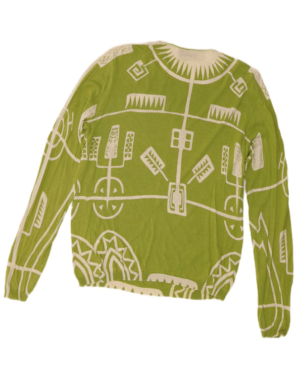 Richmond Damen Pullover mit Rundhalsausschnitt IT 48 XL Grüne geometrische Seide