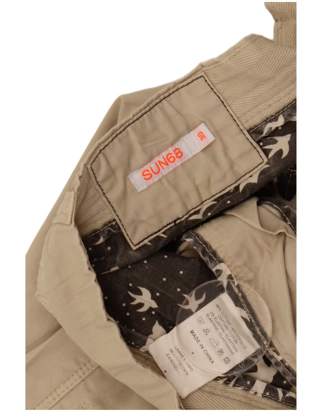 Sun68 Gerade Herren-Cargohose, W30, L30, Beige, Baumwolle