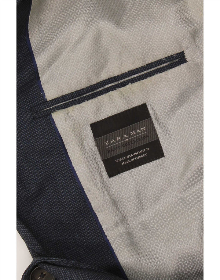 Zara Herren-Blazer mit 2 Knöpfen, EU 50, Mittelmarineblau