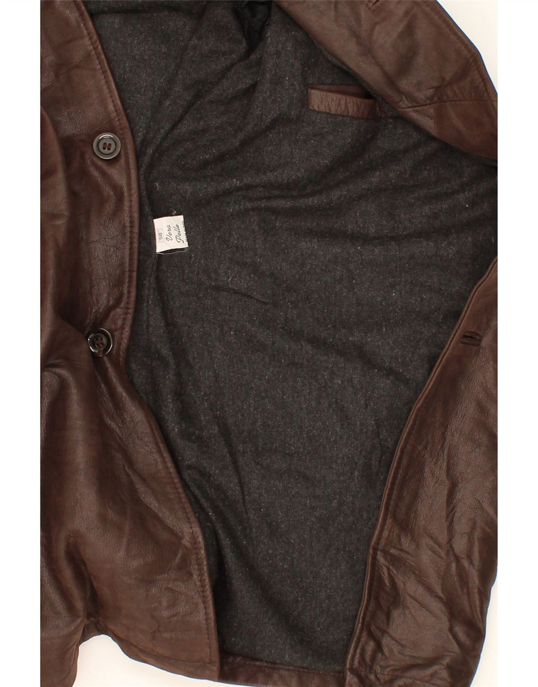 VINTAGE Herren Ledermantel IT 58 4XL Braunes Leder