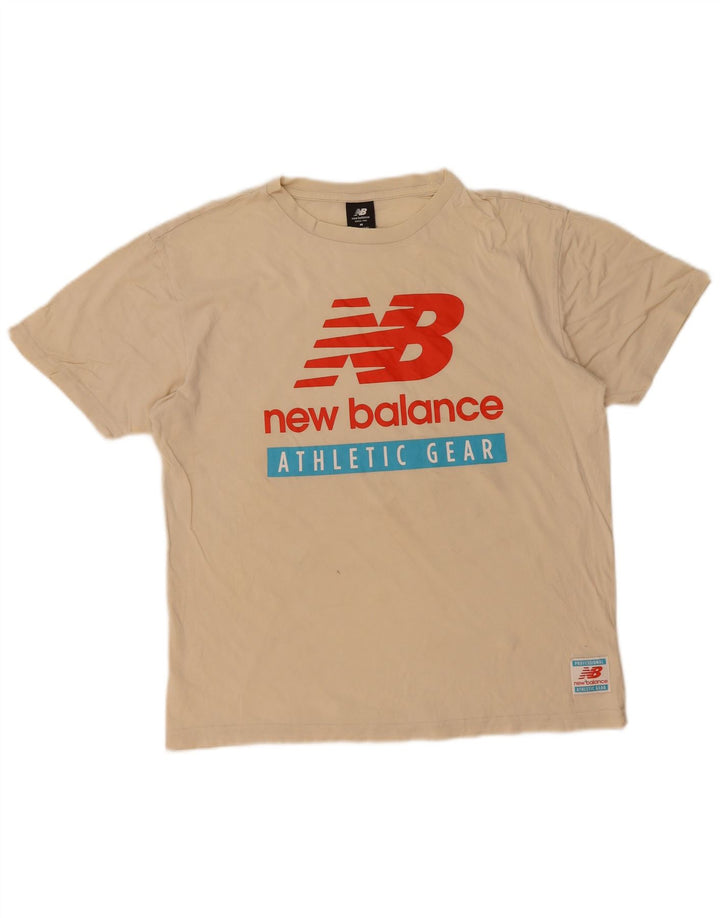 New Balance Herren-T-Shirt mit Grafik, mittelbeige Baumwolle