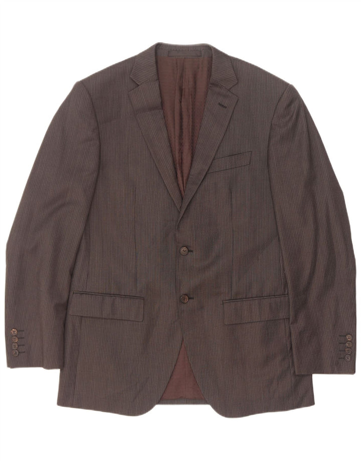 Marks & Spencer Herren-Blazer mit 2 Knöpfen, UK 40, mittelgrau, Nadelstreifen