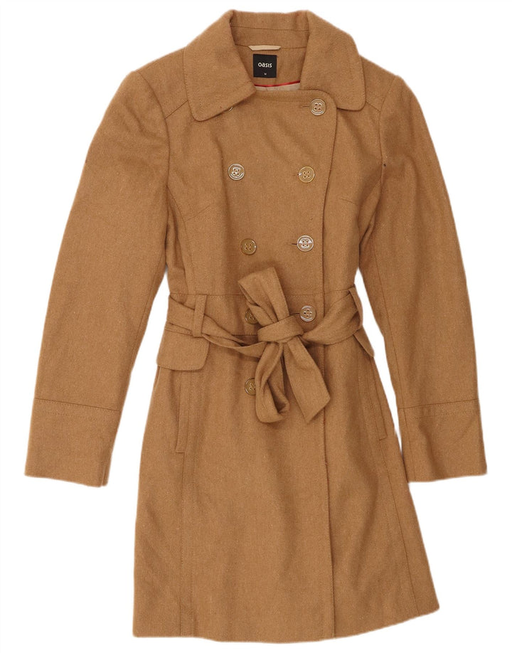 Oasis Zweireihiger Damenmantel UK 12 Mittelbeige Wolle