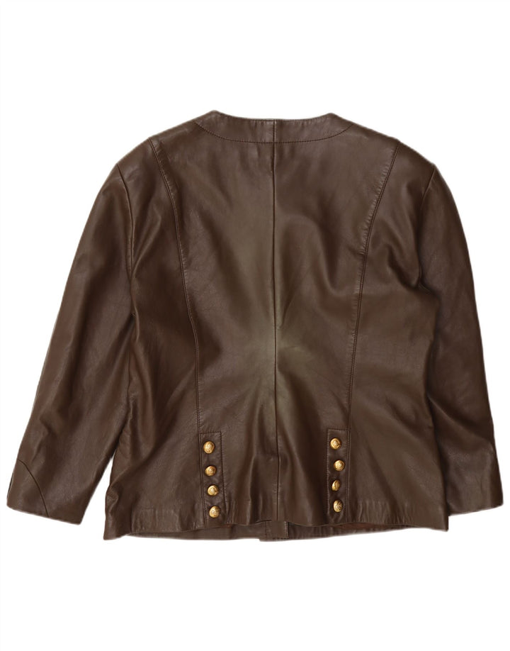 Alba Moda Damen Lederblazer Jacke UK 14 Mittelbraun