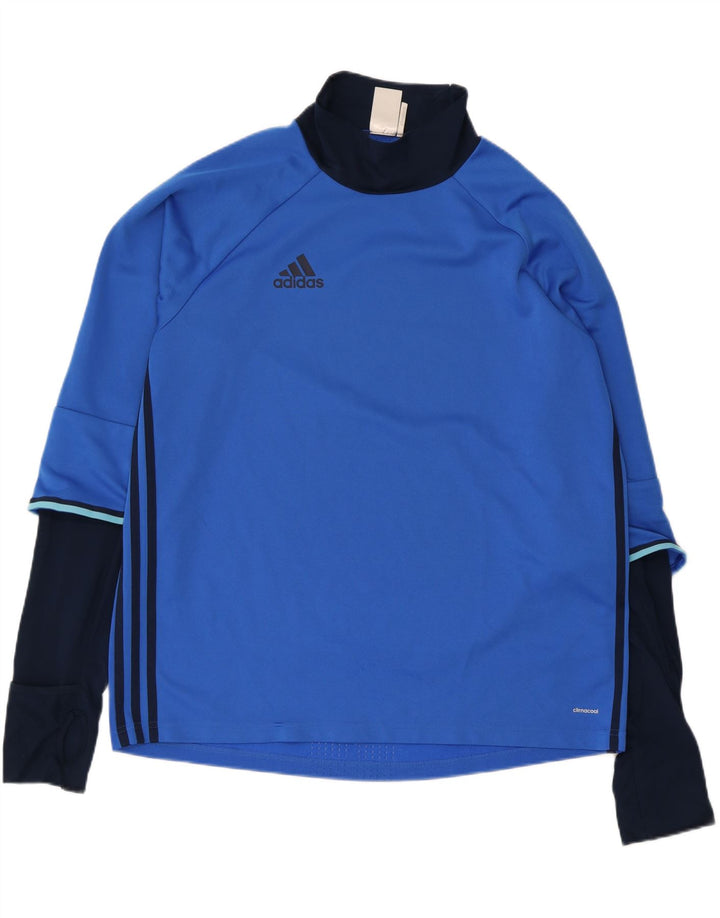 Adidas Herren Climacool Top Langarm XL Blau Colourblock Polyester