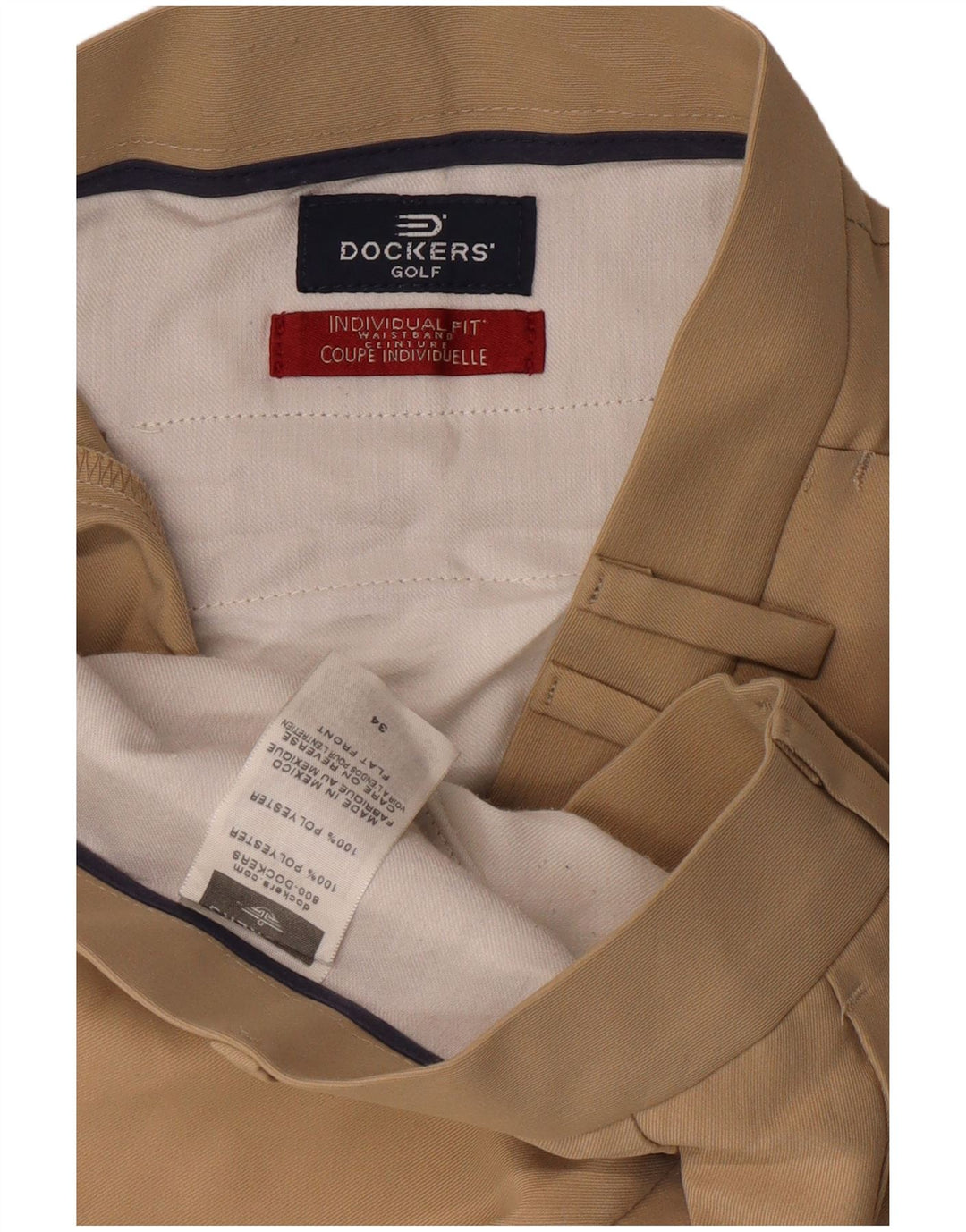 Dockers Herren Shorts W34 Large Beige Polyester