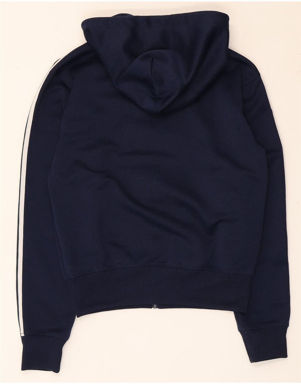 Adidas Damen Graphic Zip Hoodie Pullover UK 10 Small Marineblau Polyester