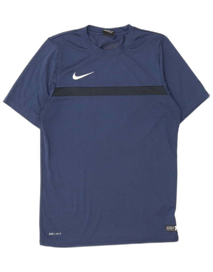 Nike Herren Dri Fit T-Shirt-Oberteil Mittelgroßes marineblaues Farbblock-Polyester