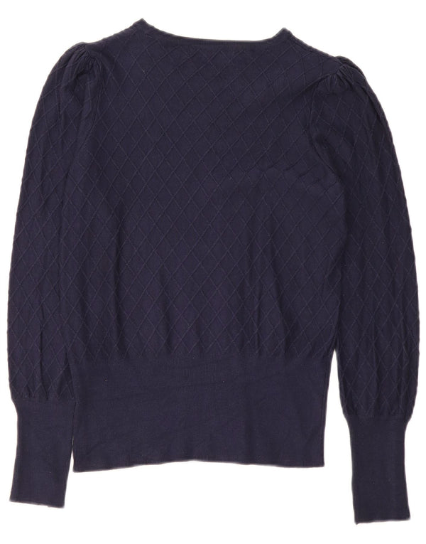 Marks & Spencer Damen-Pullover mit U-Boot-Ausschnitt, Gr. 8, Marineblau