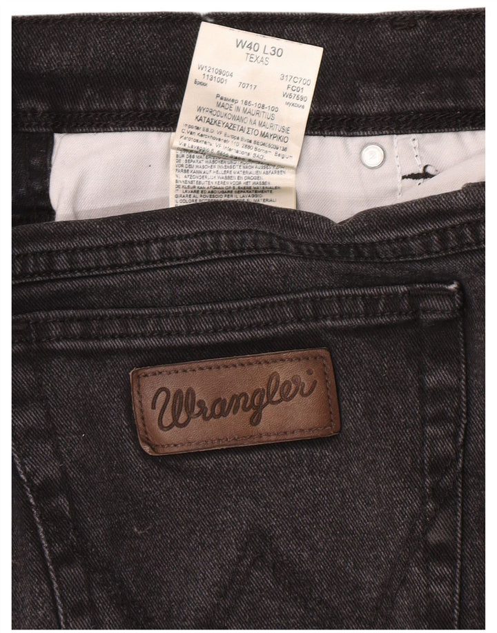 Wrangler Herren Texas Straight Jeans W40 L30 Graue Baumwolle