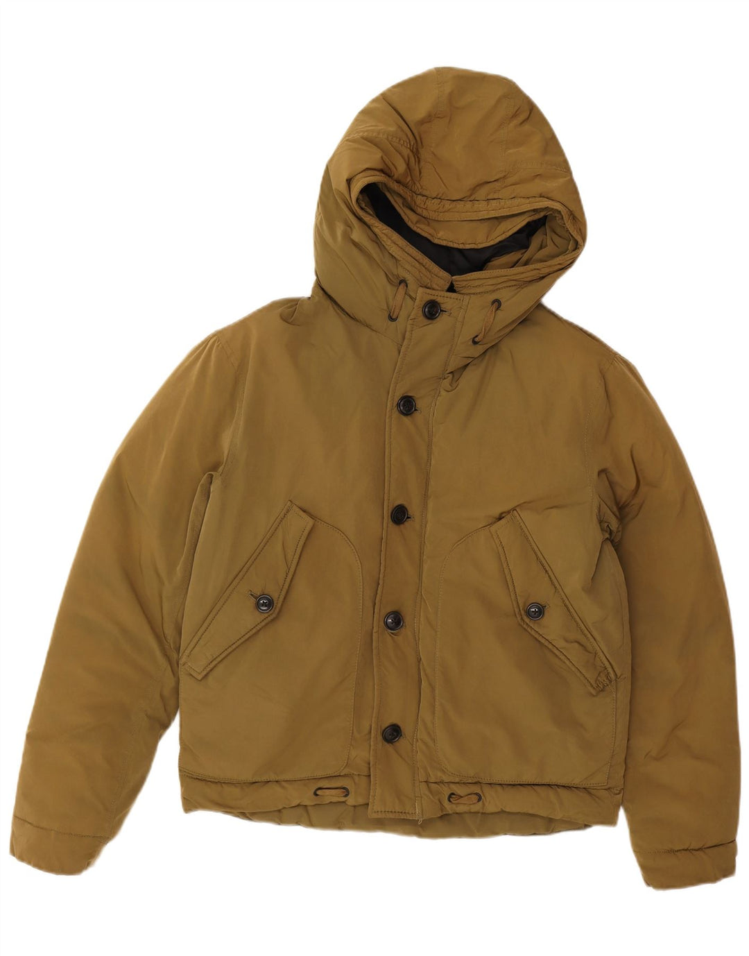 French Connection Herren-Jacke mit Kapuze, gepolstert, UK 36, Größe S, Khaki, Polyester