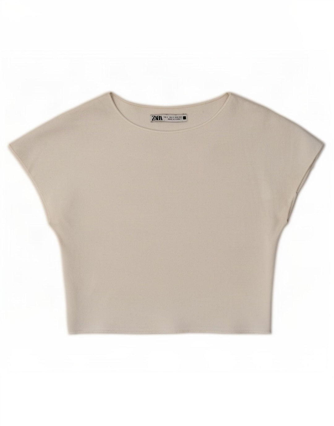 Zara Damen Crop Batwing Bluse Top UK 8 Small Weiß