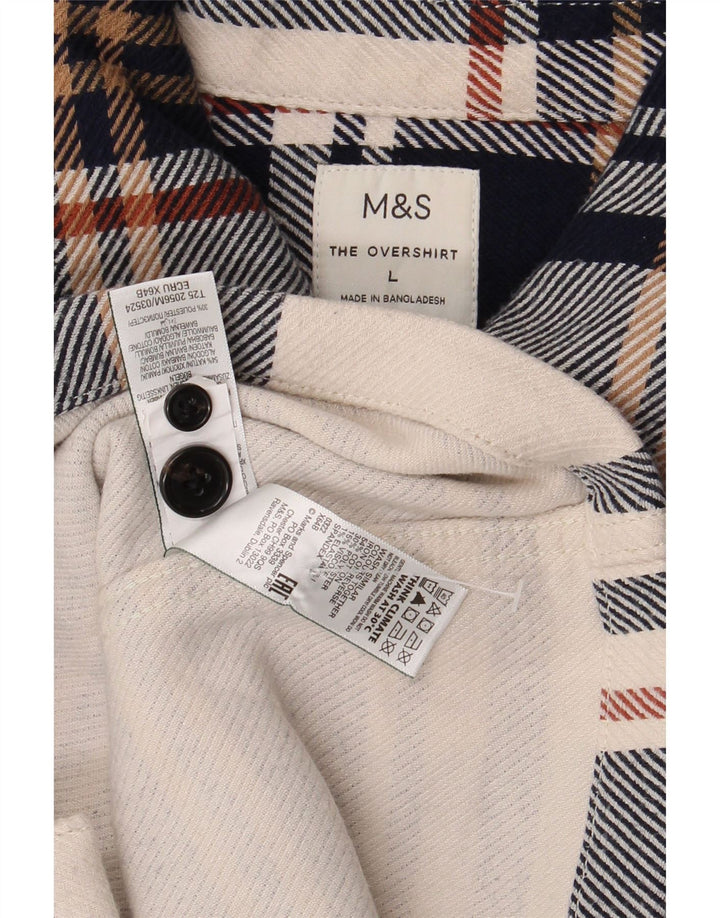 Marks & Spencer Herren-Overshirt-Flanellhemd, groß, mehrfarbig, kariert