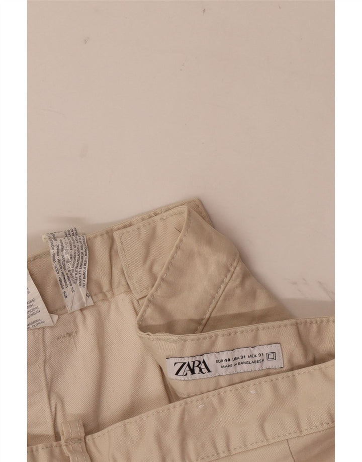 Zara Herren Chinoshorts EU 40 Medium W31 Beige Baumwolle