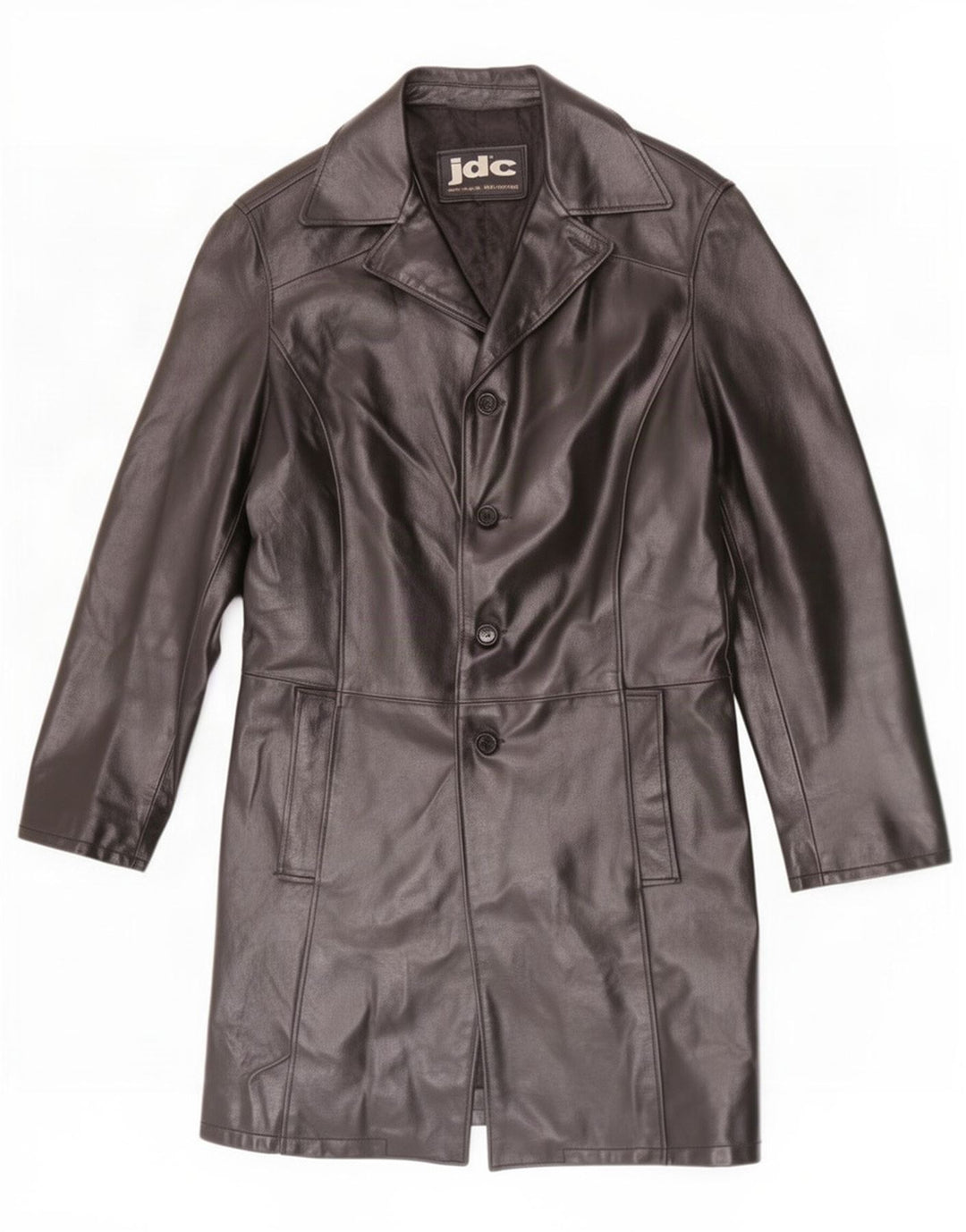 JDC Herren Ledermantel UK 38 Medium Schwarz