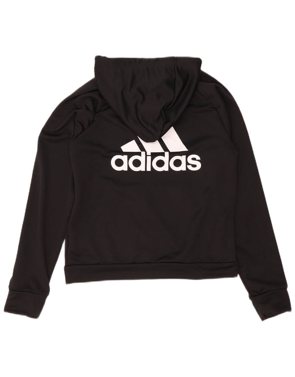 Adidas Damen Graphic Zip Hoodie Pullover UK 16/18 Large Schwarz Polyester