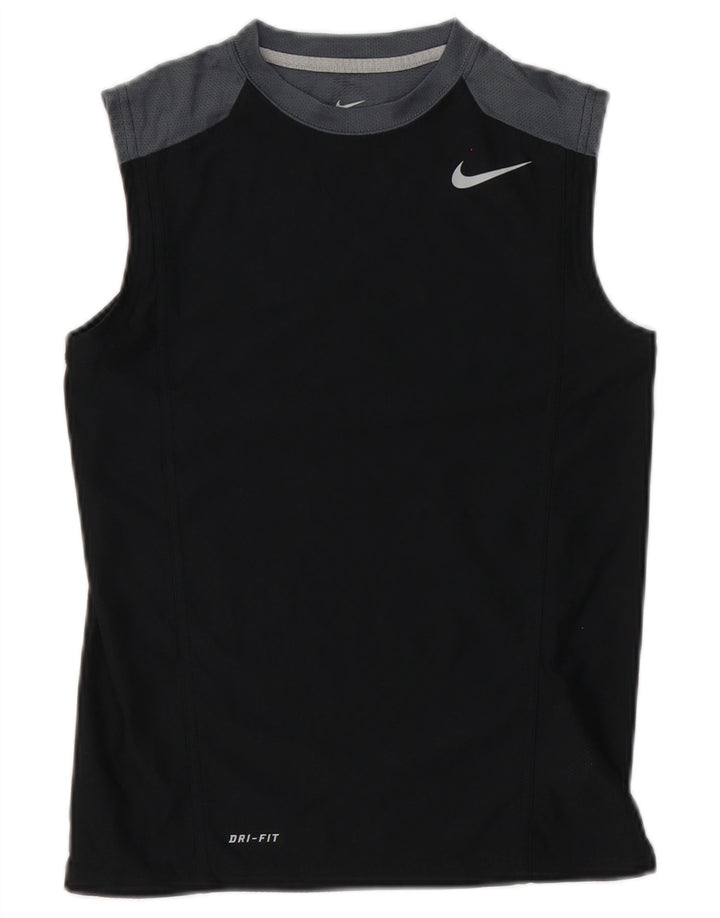 Nike Damen Dri Fit Weste Top UK 10 Small Schwarz Colourblock Polyester