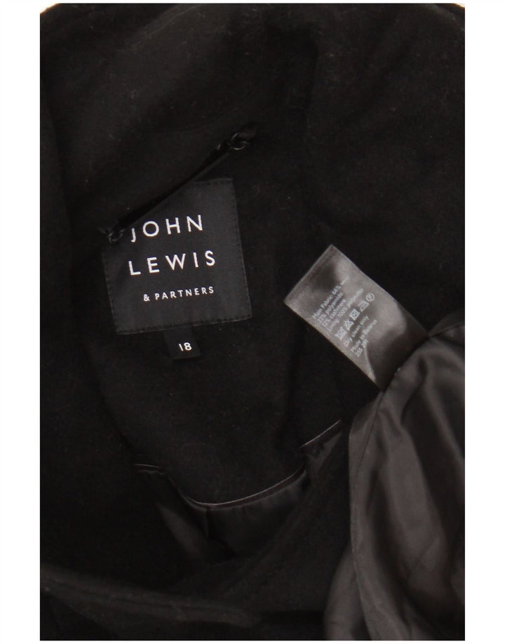 John Lewis Damen Übergroßer Pea Coat UK 18 XL Schwarze Wolle