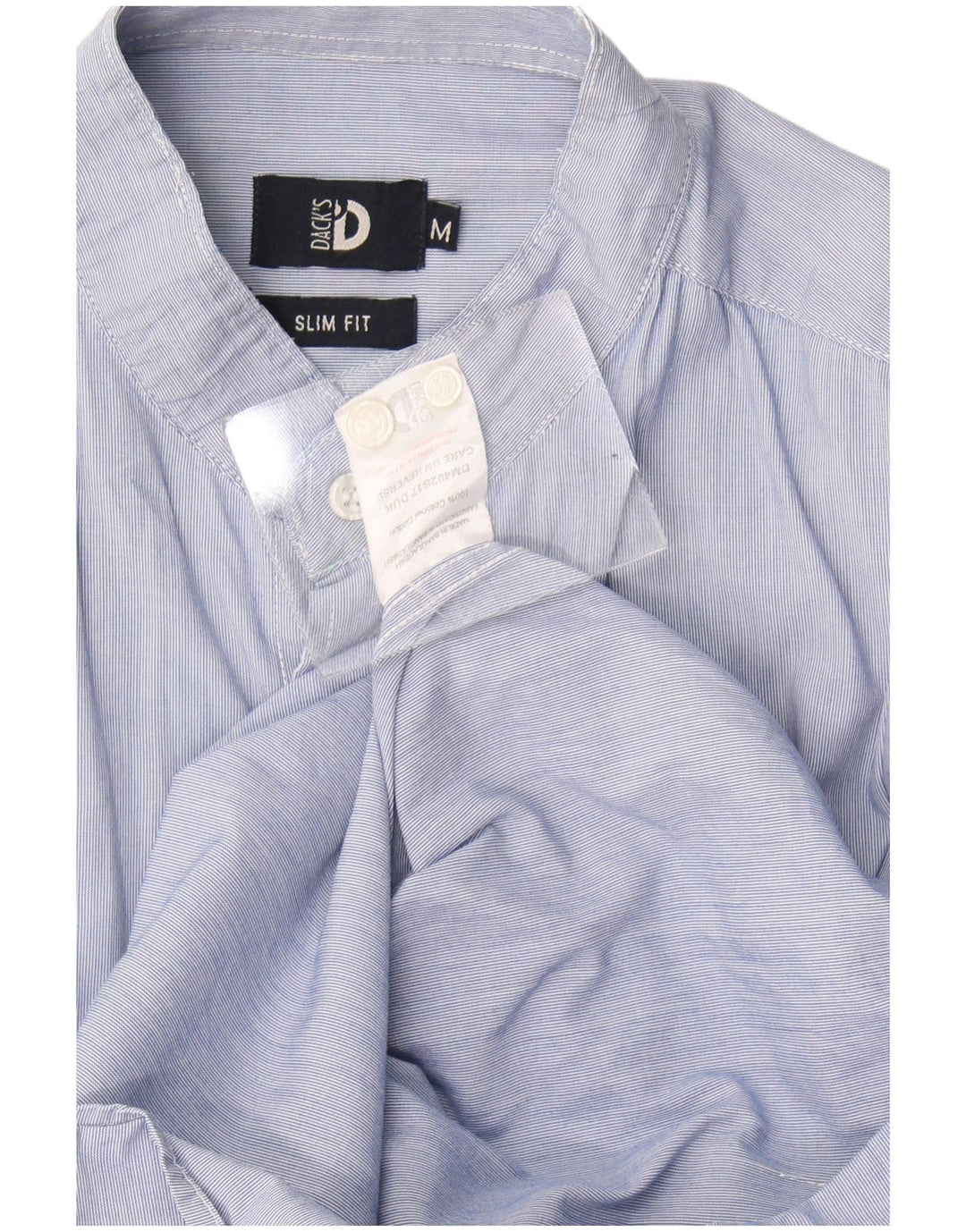 Dack's Slim-Fit-Hemd für Herren aus mittelblauer Baumwolle