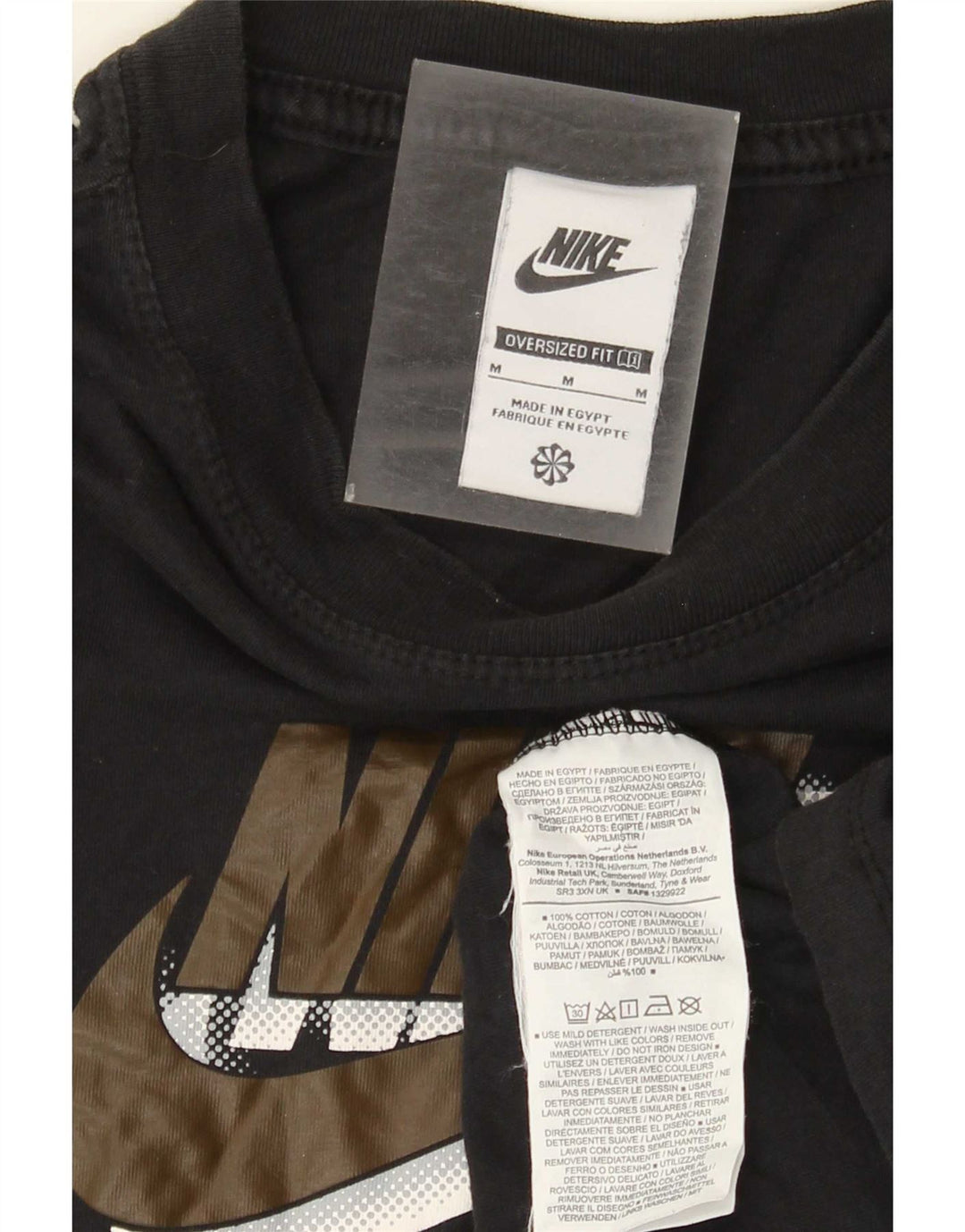 Nike Herren-T-Shirt in Übergröße mit Grafik, mittelschwarze Baumwolle