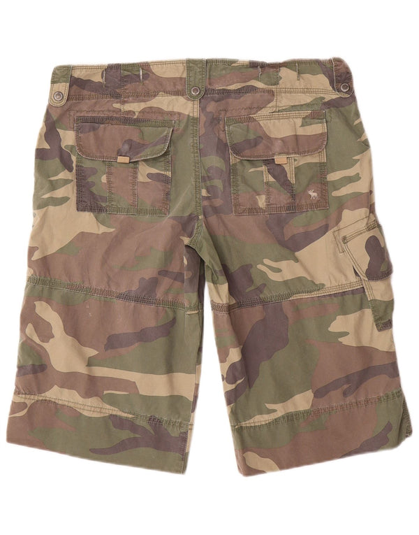 Abercrombie & Fitch Herren Cargoshorts Medium W34 Khaki Camouflage Baumwolle