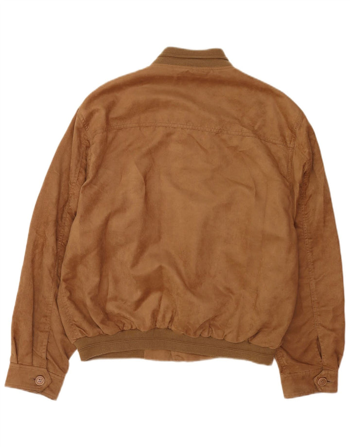 Vintage Herren Wildleder Bomberjacke UK 40 Large Beige