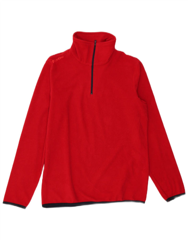 Lotto Herren-Fleecepullover mit Reißverschluss, XS, rotes Polyester