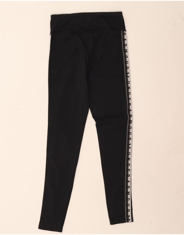 Under Armour Damen Heat Gear Graphic Leggings UK 8 Small Schwarz Baumwolle