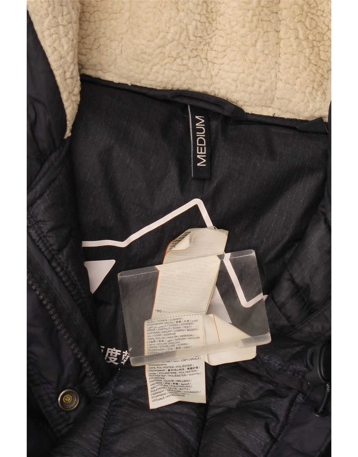 Superdry Wattierte Jacke mit Kapuze für Damen, UK 14, mittelmarineblaues Nylon