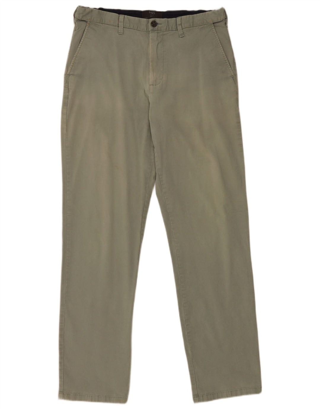 Marks & Spencer Damen Regular Chinohose W34 L33 Grüne Baumwolle