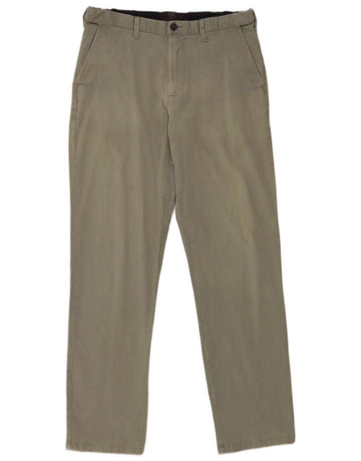 Marks & Spencer Damen Regular Chinohose W34 L33 Grüne Baumwolle