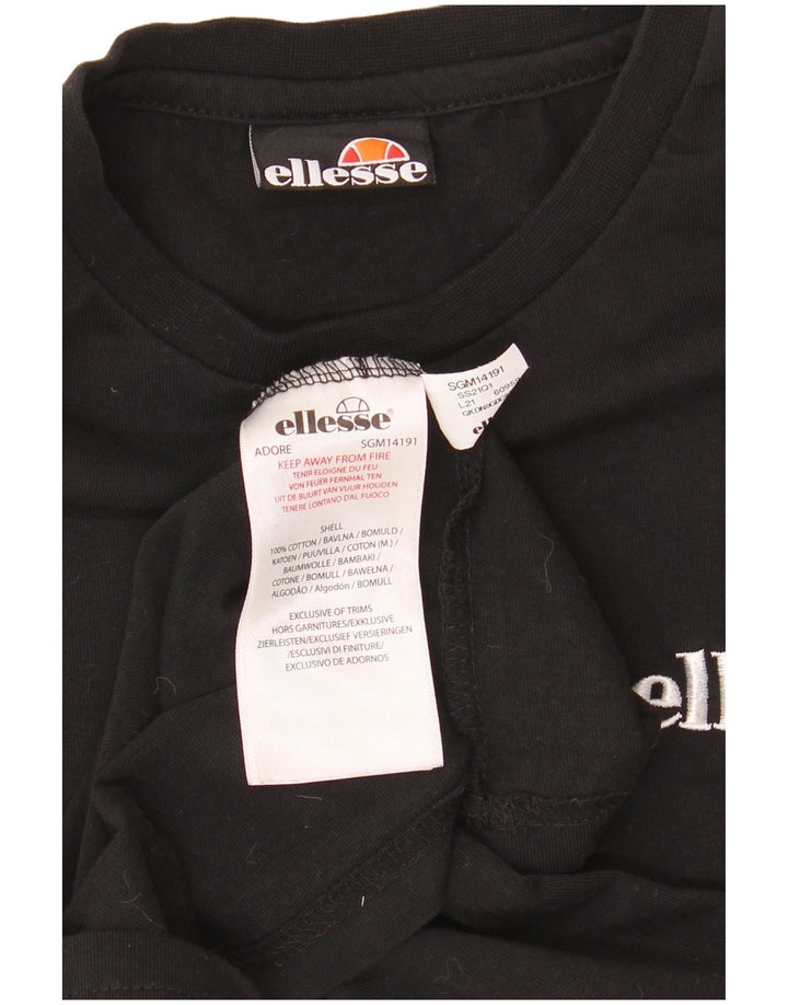 ELLESSE Mens T-Shirt Top Small Black Cotton