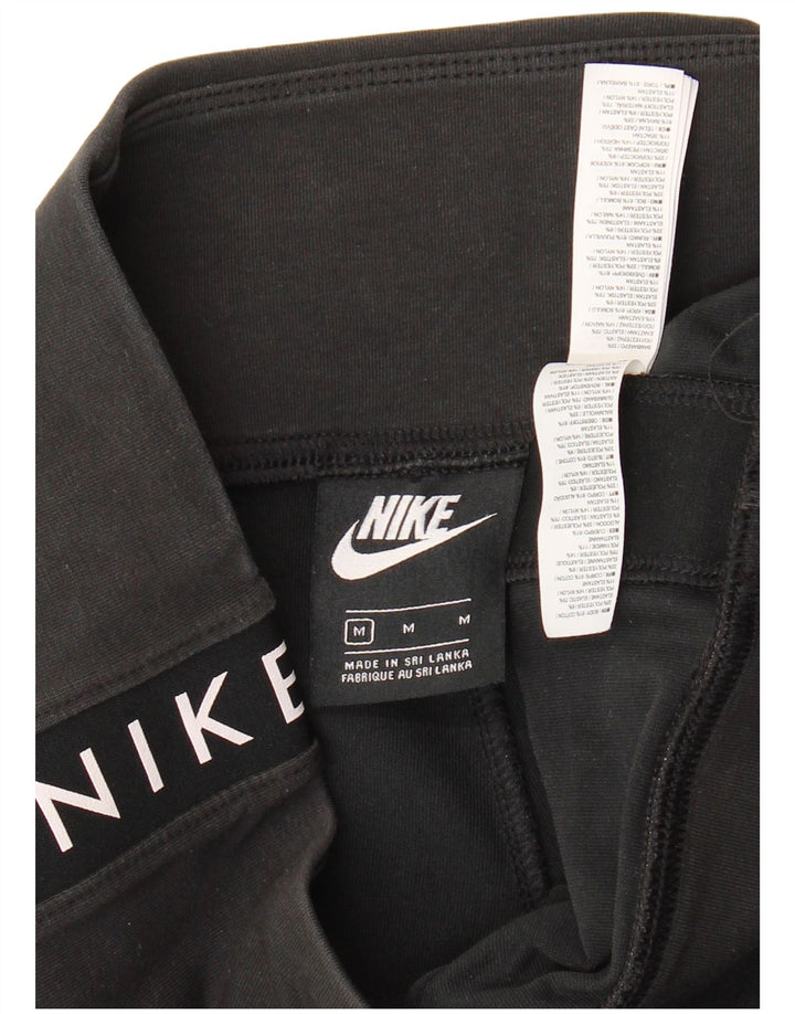 Nike Damen Graphic Sport Shorts UK 12 Mittelschwarze Baumwolle
