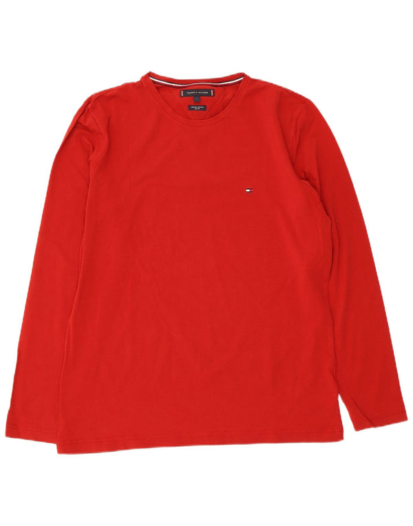 Tommy Hilfiger Mens Slim Fit Top Long Sleeve Large Red Cotton