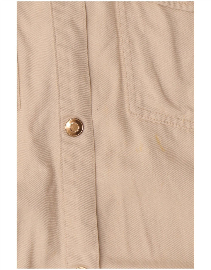 Zara Damen Bomberjacke UK 10 Small Off White Baumwolle