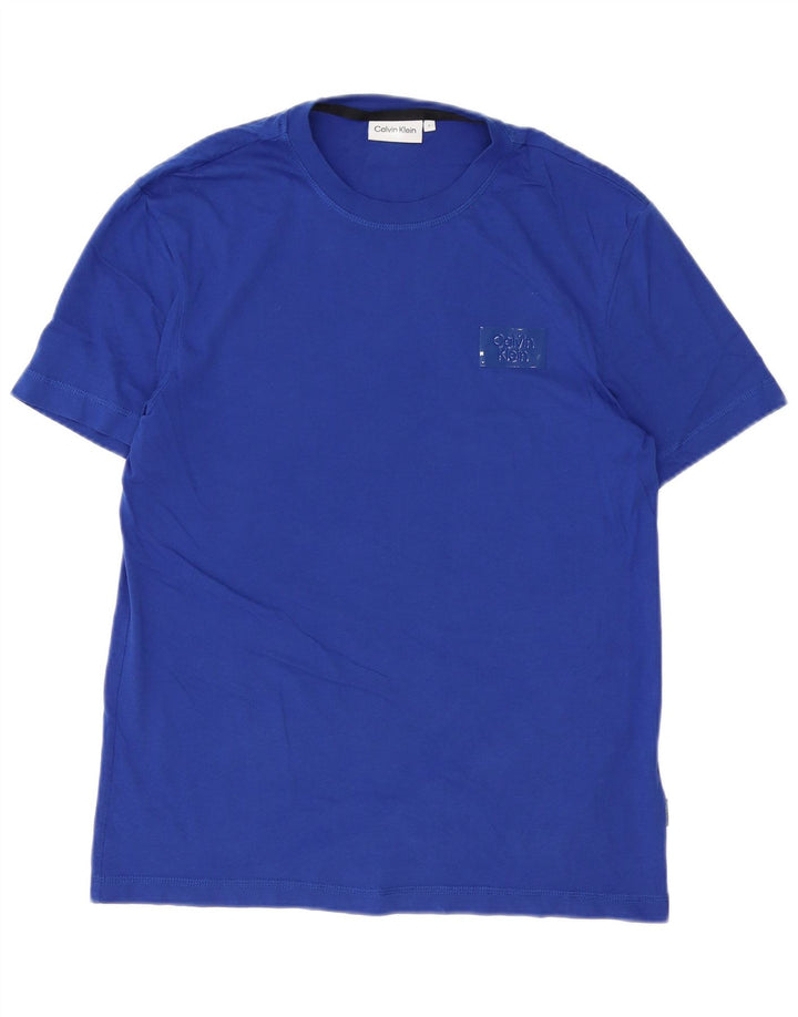 Calvin Klein Herren T-Shirt Top Small Blau Baumwolle