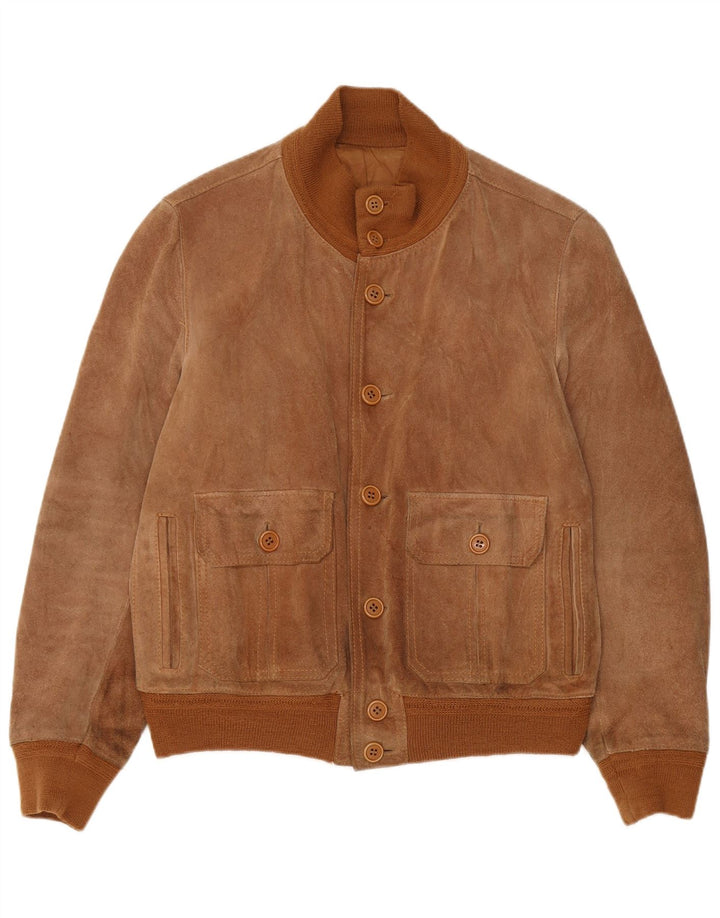 Vintage Herren Wildleder Bomberjacke IT 52 XL Braunes Leder