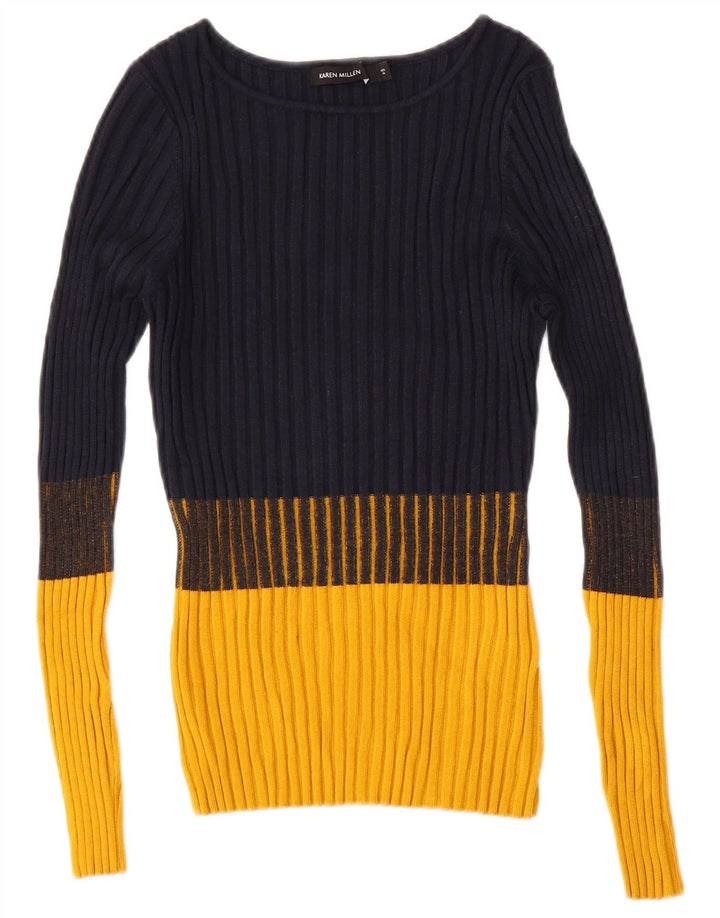 Karen Millen Damen-Pullover mit U-Boot-Ausschnitt, Gr. 12, mittleres Marineblau