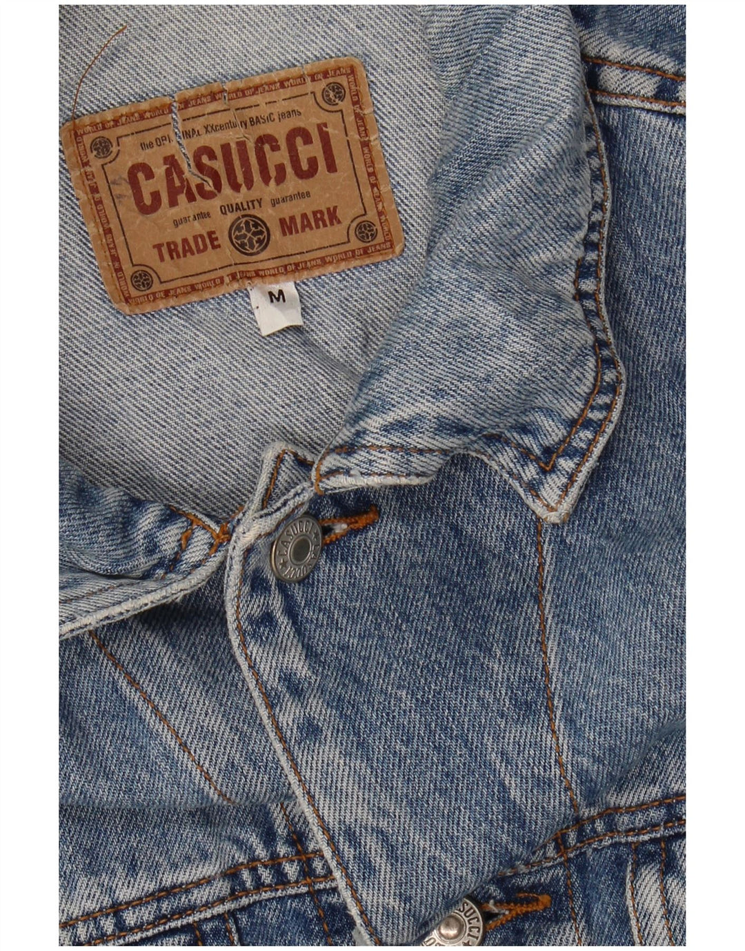 CASUCCI Mens Denim Jacket UK 38 Medium Blue Cotton