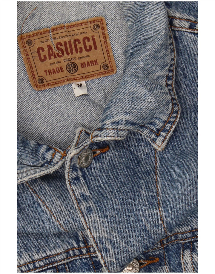 CASUCCI Mens Denim Jacket UK 38 Medium Blue Cotton