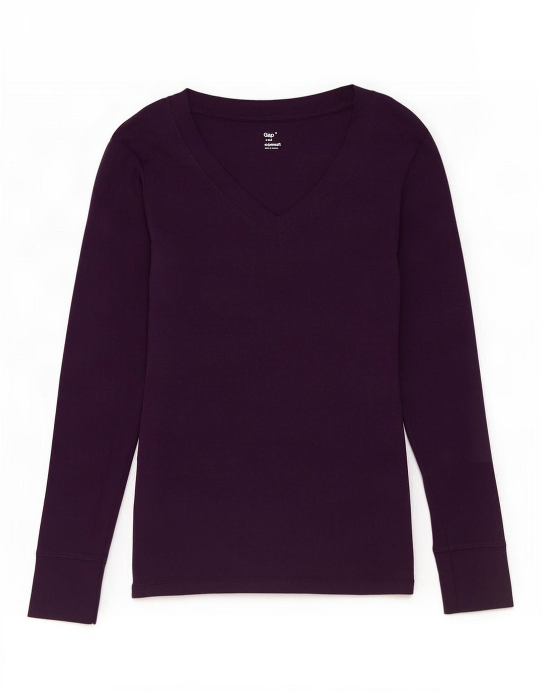 Gap Damen Top Langarm UK 8 Small Lila Baumwolle