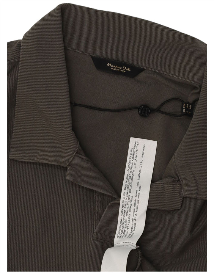 MASSIMO DUTTI Herren-Poloshirt, kleine graue Baumwolle