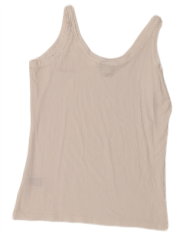 Reebok Damen Weste Top UK 18 XL Weiße Baumwolle
