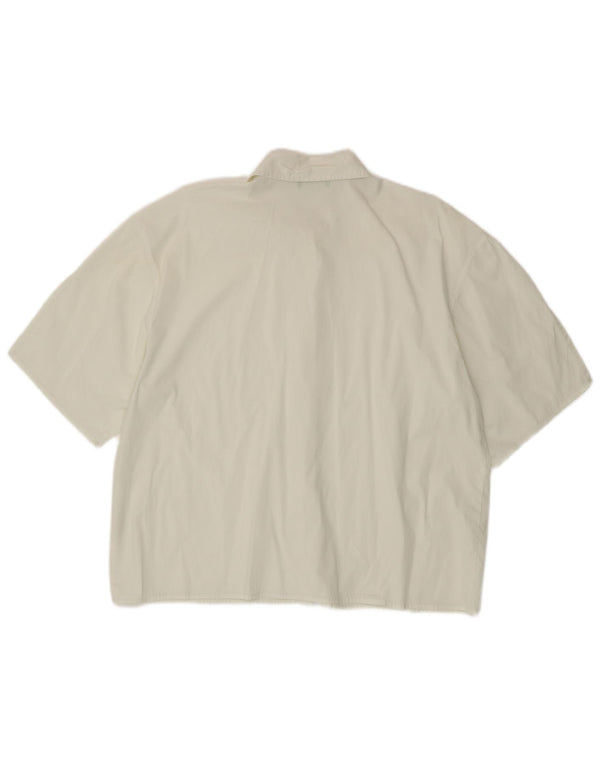Benetton Damen Kurzarmhemd UK 18 XL Weiße Baumwolle