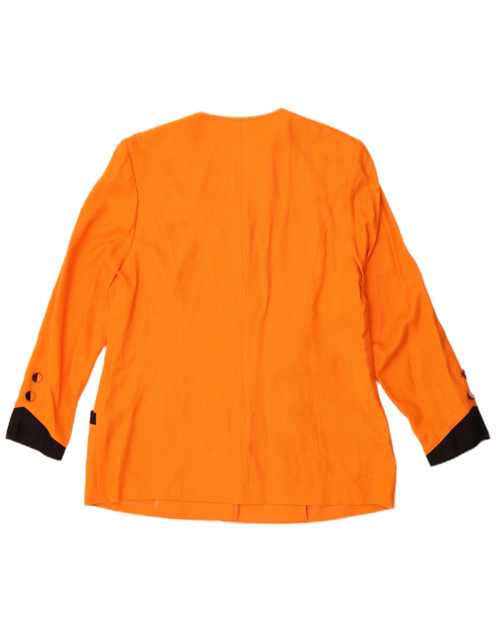 Fink Modell Damen 5-Knopf-Blazerjacke UK 18 XL Orange Farbblock