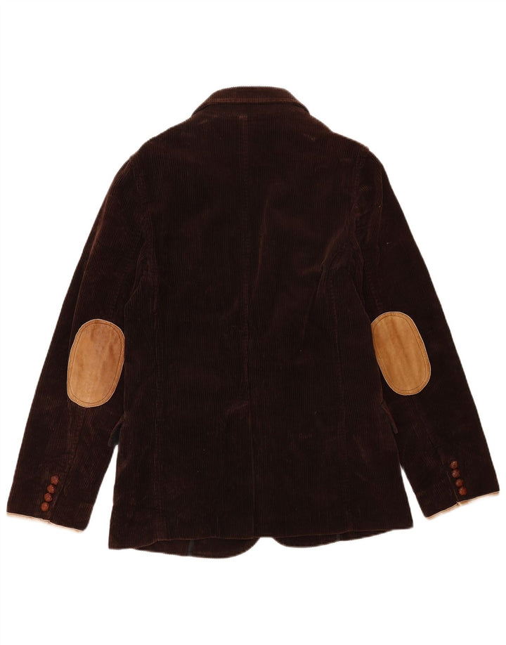Ralph Lauren Damen-Blazerjacke mit 3 Knöpfen, US 10, Größe L, Braun, Farbblock