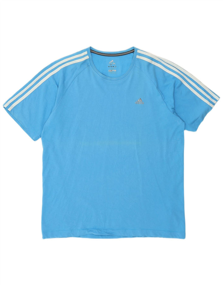 Adidas Herren Climalite T-Shirt Top Große blaue Baumwolle