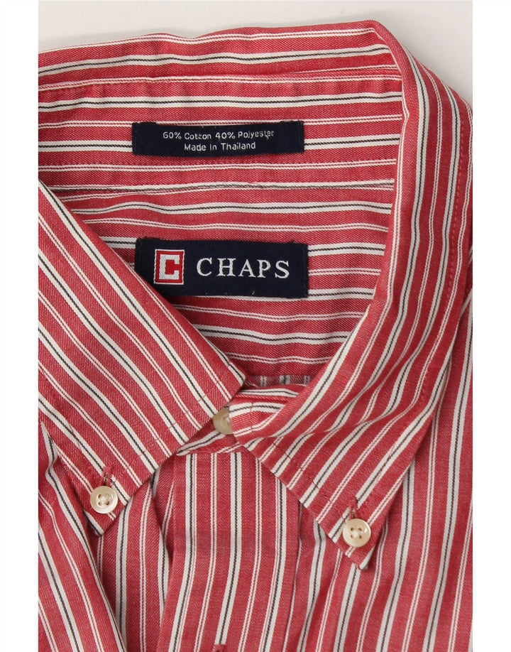 Chaps Herrenhemd XL rot gestreift aus Baumwolle