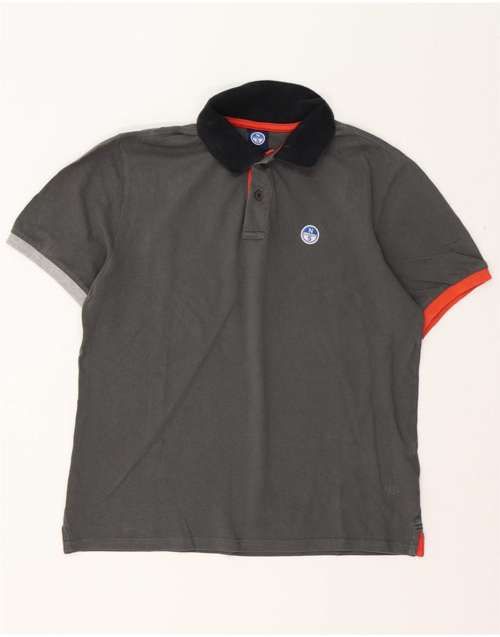 North Sails Herren-Poloshirt, Größe S, Grau, Baumwolle