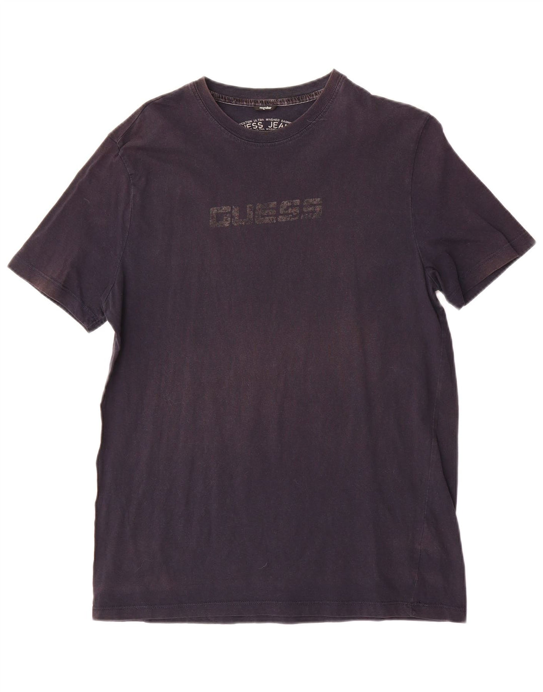Guess Herren-T-Shirt mit normaler Grafik, groß, aus marineblauer Baumwolle